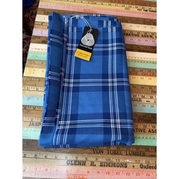 Vtg 1.5 Yards @ 72” W Earl Of St. Andrews Wool Tartan Fabric Scotland Plaid New - Picture 1 of 8